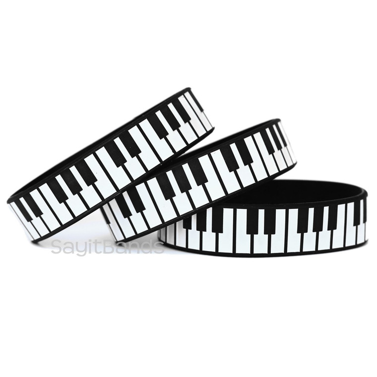 3 of Piano Key Musical Design Wristbands