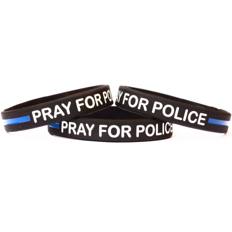 3 of Pray for Police Wristbands