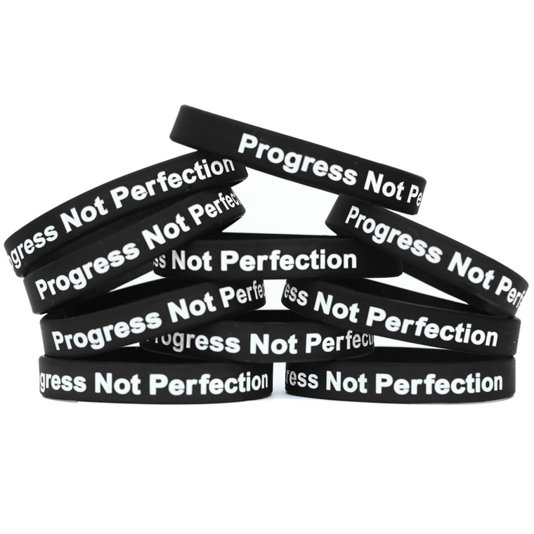 10 of Progress Not Perfection Wristbands