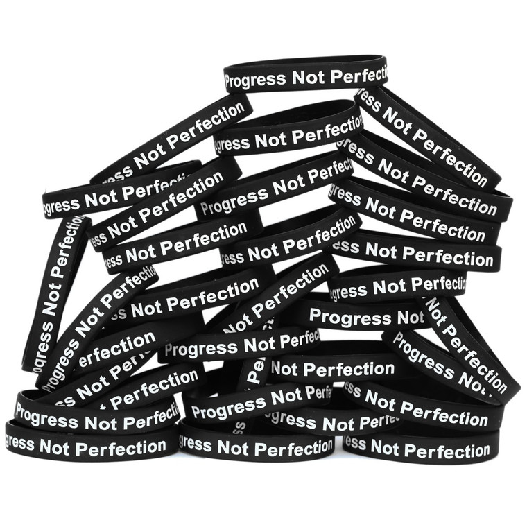 100 of Progress Not Perfection Wristbands