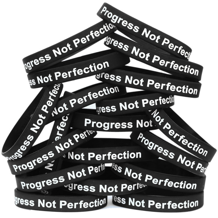 20 of Progress Not Perfection Wristbands