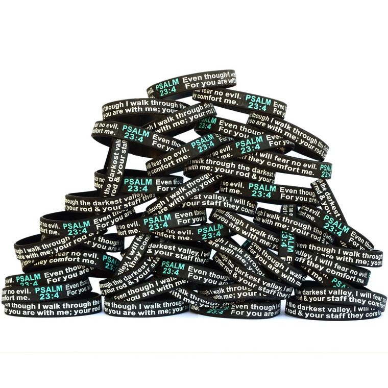 100 of Psalm 23:4 Wristbands