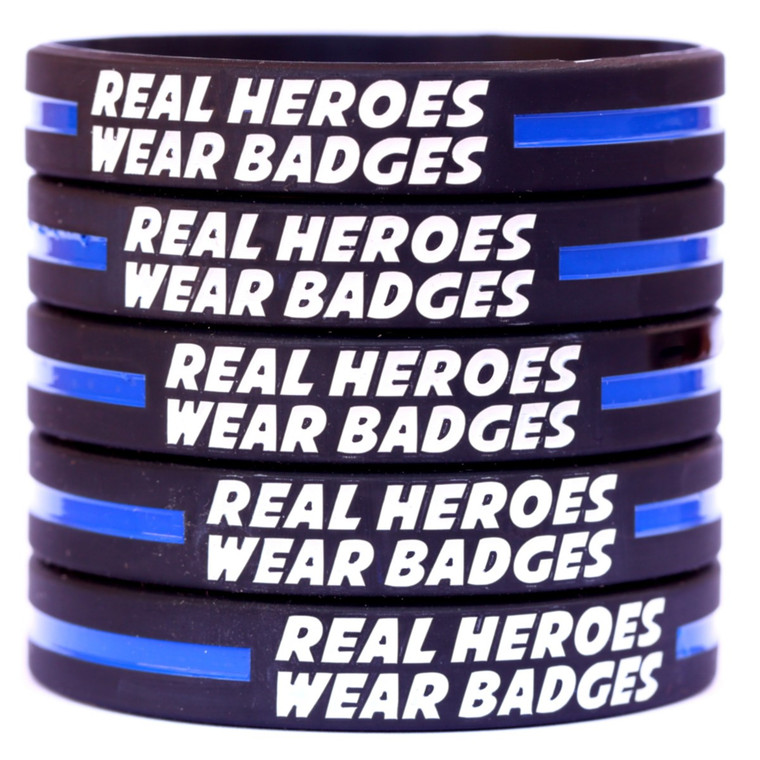 20 of Real Heroes Wear Badges Wristbands