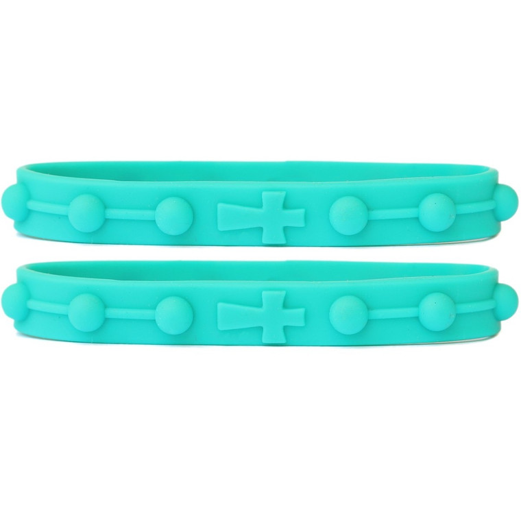 2 of Rosary Teal Wristbands