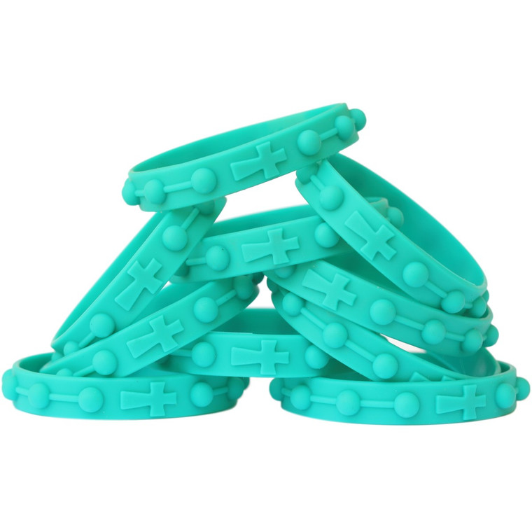 20 of Rosary Teal Wristbands