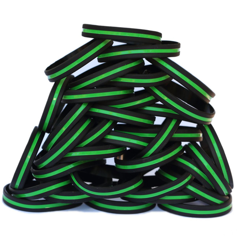 100 of Thin Green Line Wristbands
