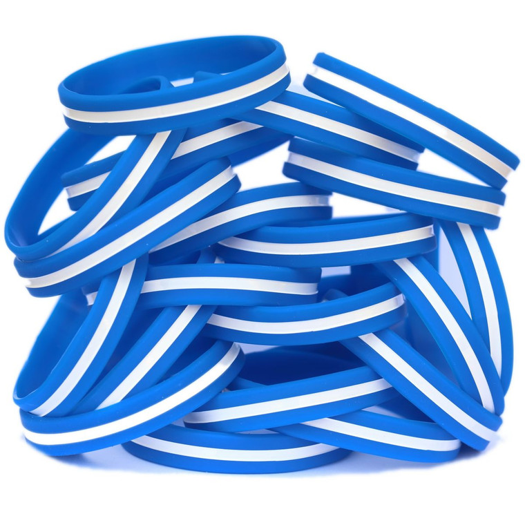50 of Thin White Line on Blue Wristbands