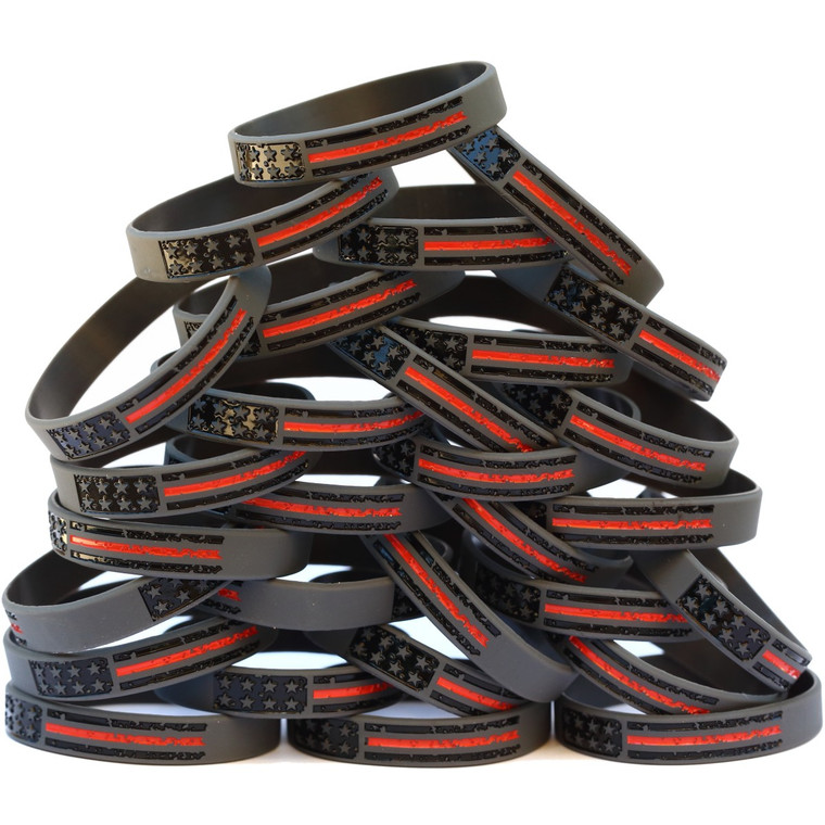 50 of Vintage Flag Thin Red Line Wristbands