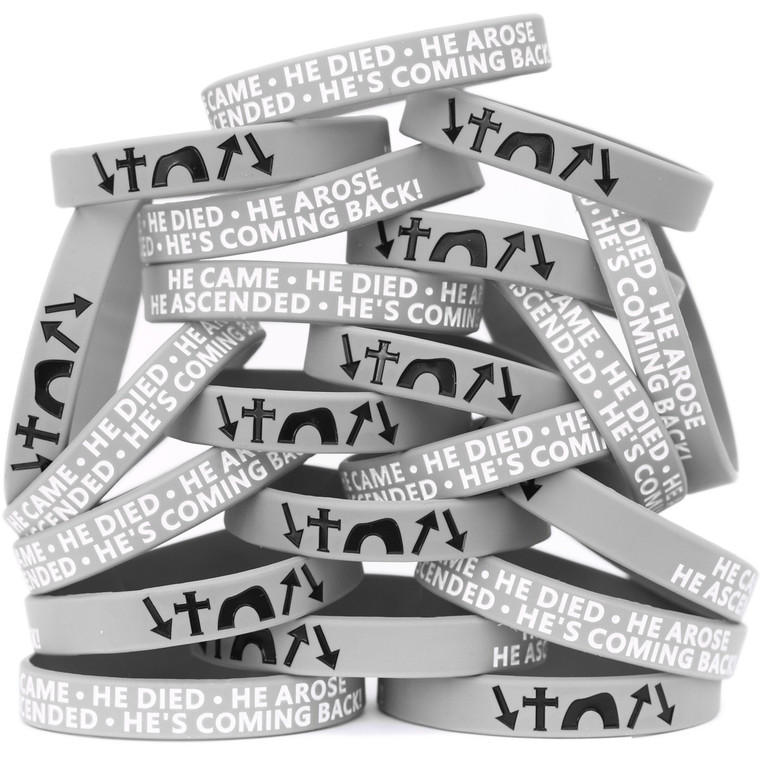 20 of He Came He Died He Arose He's Coming Back Wristbands