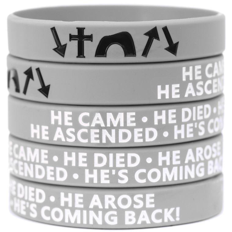 5 of He Came He Died He Arose He's Coming Back Wristbands