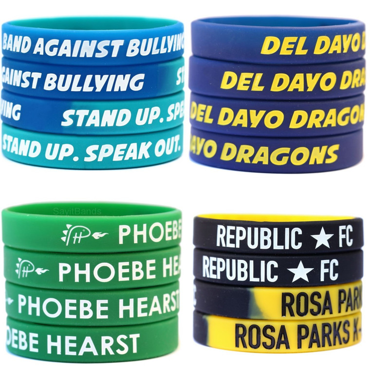Custom Debossed Color Filled Wristbands