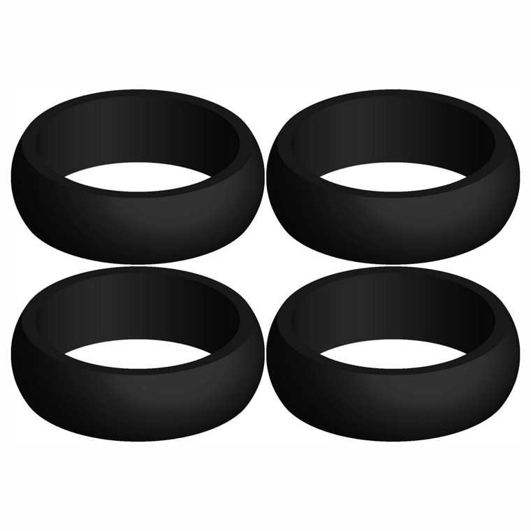 Four (4) of Black Silicone Rings