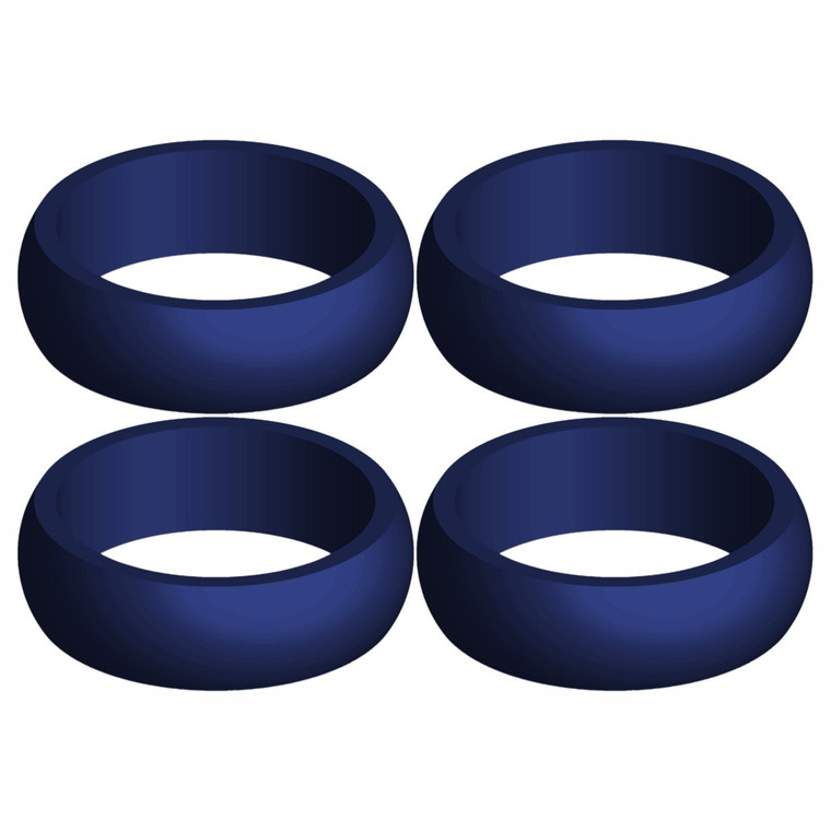 Four (4) of Navy Blue Silicone Rings