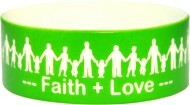 red with white text one inch colored bands