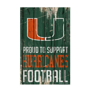 Miami Hurricanes Sign 11x17 Wood Proud to Support Design Z157-3208593714 Miami Hurricanes Sign 11x17 Wood Proud to Support Design Z157-3208593714