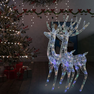 Christmas Reindeer Set of 2 Multicolor Acrylic XXL Lights A949-3154363 Christmas Reindeer Set of 2 Multicolor Acrylic XXL Lights A949-3154363