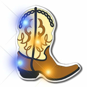Brown Cowboy Boot Flashing Body Light Lapel Pins A706-3335000 Brown Cowboy Boot Flashing Body Light Lapel Pins A706-3335000