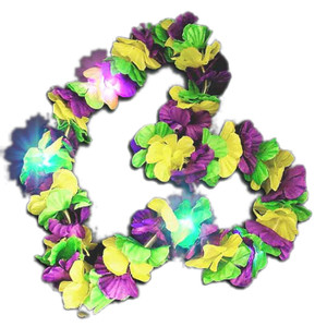 Light Up Hawaiian Flower Lei Necklace Mardi Gras A706-3CHMGFL Light Up Hawaiian Flower Lei Necklace Mardi Gras A706-3CHMGFL