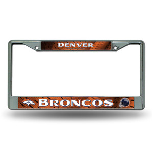 Denver Broncos License Plate Frame Chrome Printed Insert Z157-1140702648 Denver Broncos License Plate Frame Chrome Printed Insert Z157-1140702648