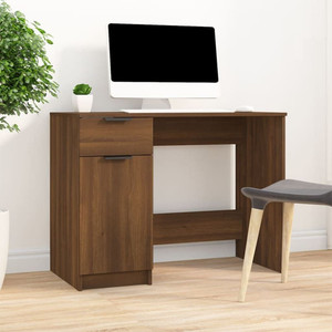 Desk Brown Oak Engineered Wood Compact Desk Rectangular A949-817128 Desk Brown Oak Engineered Wood Compact Desk Rectangular A949-817128