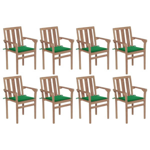 Stackable Patio Chairs with Cushions 8 pcs Solid Teak Wood A949-3073438 Stackable Patio Chairs with Cushions 8 pcs Solid Teak Wood A949-3073438