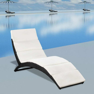 Sun Lounger Black, Cream White A949-41809 Sun Lounger Black, Cream White A949-41809
