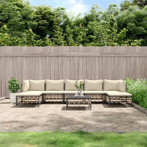Garden Lounge Set Anthracite and Beige A949-3186784 Garden Lounge Set Anthracite and Beige A949-3186784