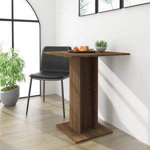 Bistro Table Brown oak Engineered wood Small Durable A949-815104 Bistro Table Brown oak Engineered wood Small Durable A949-815104