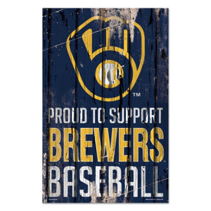 Milwaukee Brewers Sign 11x17 Wood Proud to Support Design Z157-3208561113 Milwaukee Brewers Sign 11x17 Wood Proud to Support Design Z157-3208561113