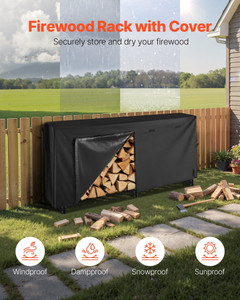 Firewood Rack with Waterproof Cover, 8 ft Outdoor Firewood Holder, 1/2 Cord Storage Metal Log Holde E415-HWDCJ8FTPSYG1JYW6001V0 Firewood Rack with Waterproof Cover, 8 ft Outdoor Firewood Holder, 1/2 Cord Storage Metal Log Holde E415-HWDCJ8FTPSYG1JYW6001V0