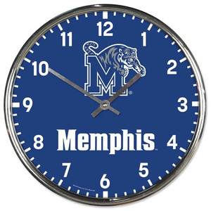 Memphis Tigers Clock Round Wall Style Chrome Z157-1094328033 Memphis Tigers Clock Round Wall Style Chrome Z157-1094328033