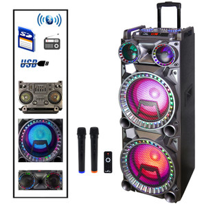 Befree Sound 700W Dual 10 Inch Subwoofer Bluetooth Portable Party Speaker with Sound Reactive Party D970-BFS-K10 Befree Sound 700W Dual 10 Inch Subwoofer Bluetooth Portable Party Speaker with Sound Reactive Party D970-BFS-K10