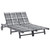  Sunlounger Grey Solid Acacia wood 2-Person Adjustable Armrests A949-3061403