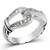 SS050 - Silver 925 Sterling Silver Ring with AAA Grade CZ  in Clear A874-SS050