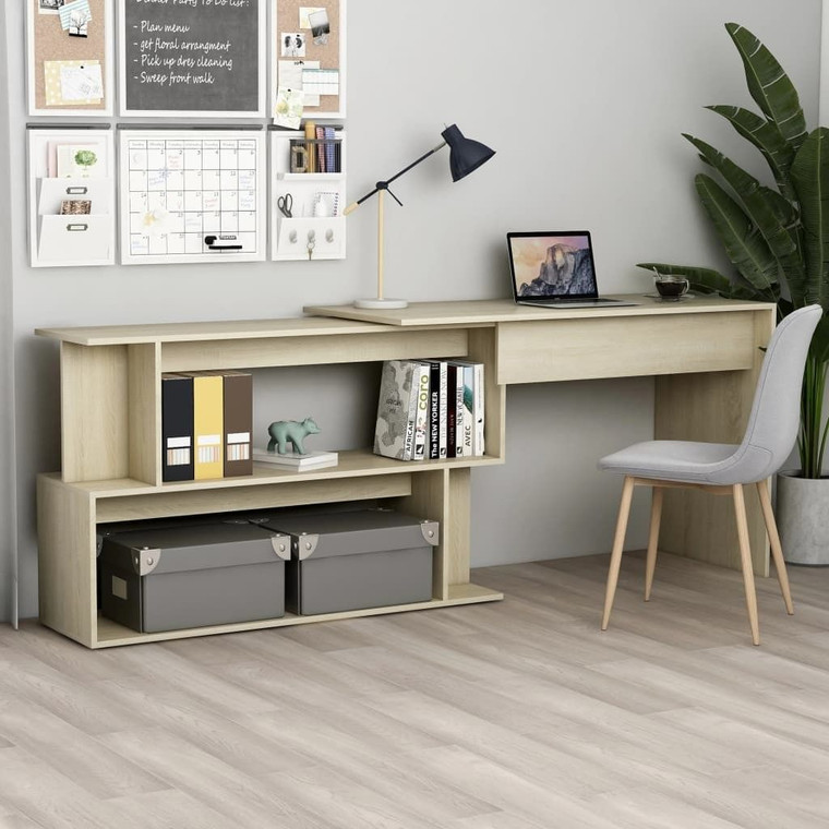  Desk Sonoma oak Engineered Wood 78.7x19.7x29.9 in Rotatable A949-801101