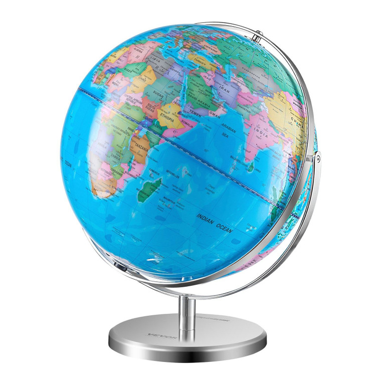 Illuminated World Globe with Stand, 13 in/330.2 mm, Educational Earth Globe with Stable Heavy Metal E415-DQYJJLFGXZ13SKWELV9