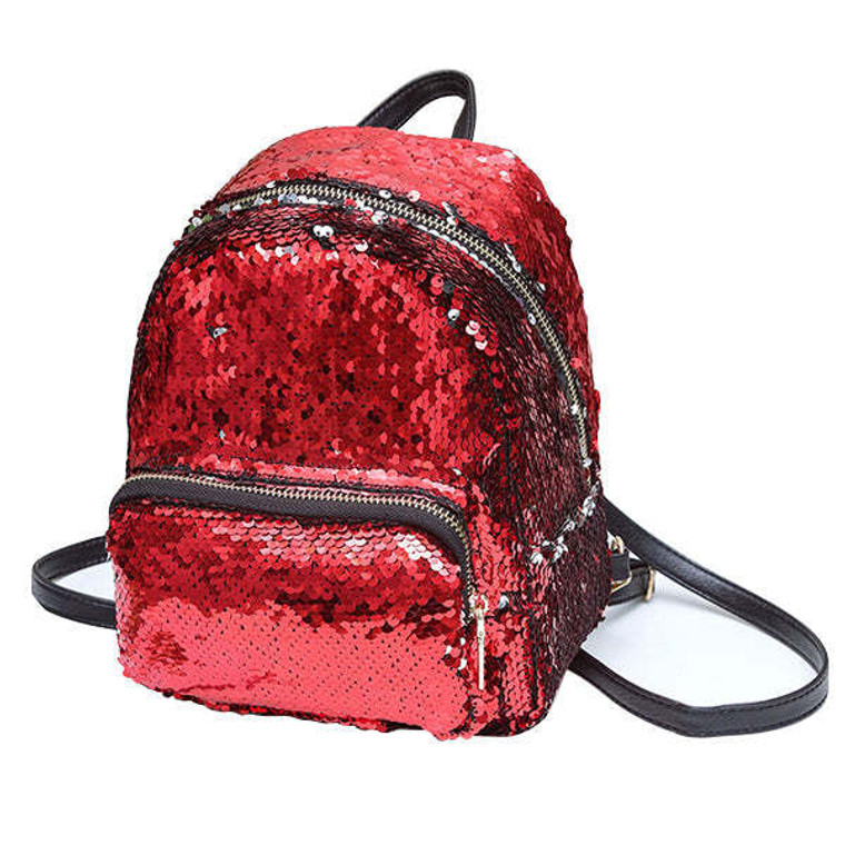 COLOR: RED - Let it Twinkle Sequin Backpack Pretty and Practical K290-13650645516323