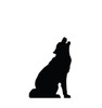 Life-size Howling Wolf Silhouette Cardboard Standup