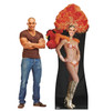 Life-size cardboard standin of a Vegas Show Girl with models.