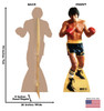 Life-size cardboard standee of Rocky from Rocky II. Back and front with dimensions.