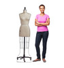 Life-size cardboard standee of an Old Dress Mannequin with model.