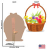 Life-size cardboard standee of an Easter Basket with back and front dimensions.