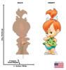 Life-size cardboard standee of Pebbles Flintstone with front and back dimensions.
