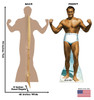 Life-size cardboard standee of Charles Atlas bodybuilder with back and front dimensions.