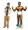 Life-size cardboard standee of Charles Atlas bodybuilder with model.