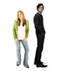 Life-size cardboard standee of Jughead Jones from the TV Series Riverdale with model.