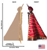 Life-size cardboard standee of Jafar from the Disney live action Aladdin movie with front and back dimensions.