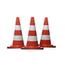 Life-size cardboard standee of construction cones (set of 3).