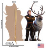 Life-size cardboard standee of Kristoff & Sven from Disney's Frozen 2) with back and front dimensions.