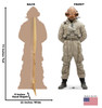 Life-size cardboard standee of Mon Cal General™ (Star Wars IX) with back and front dimensions.